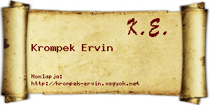 Krompek Ervin névjegykártya